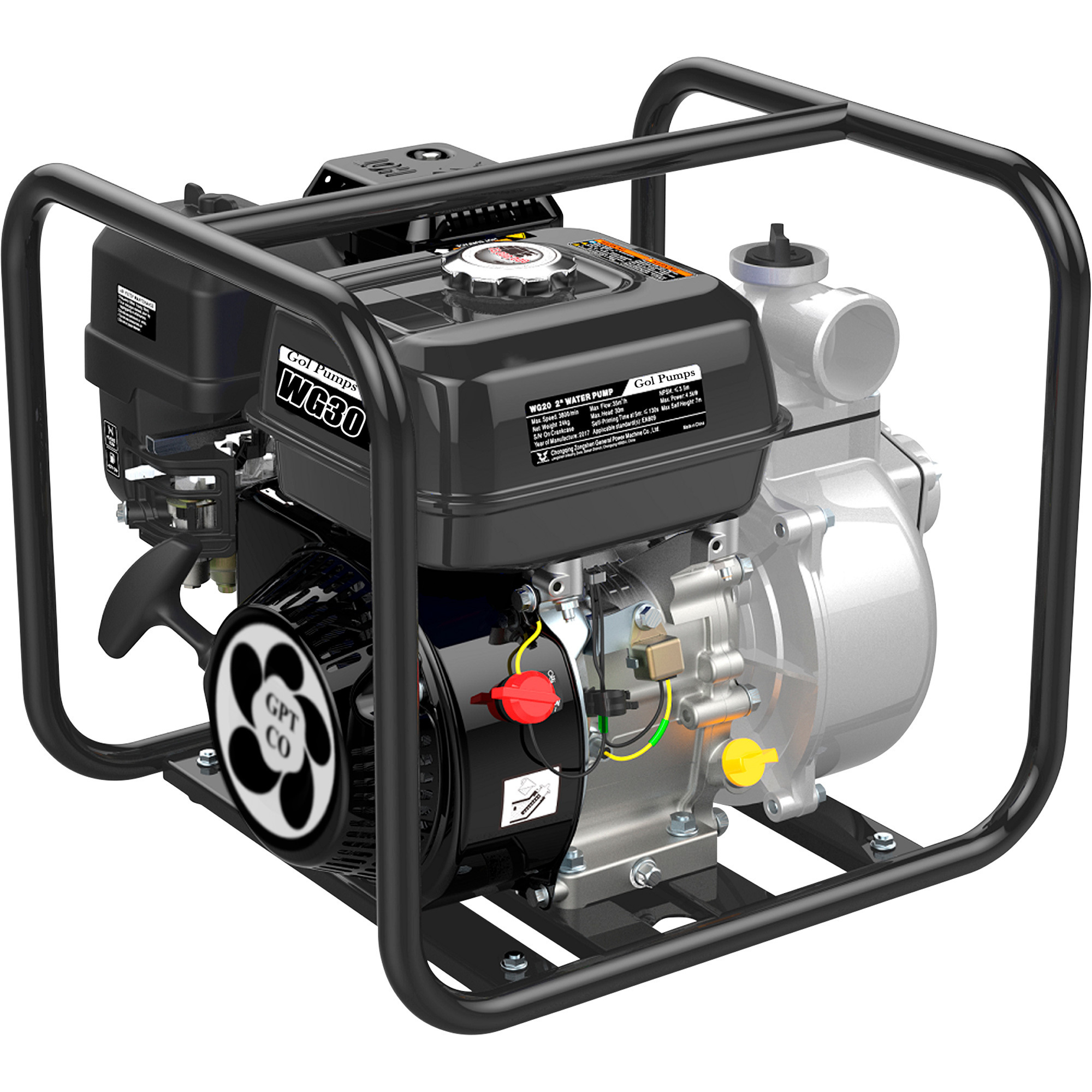 Gol Pumps Self-Priming Water Pump, Max. Flow 14,529 GPH, 3in. Ports, 196cc Engine, Model# WG30